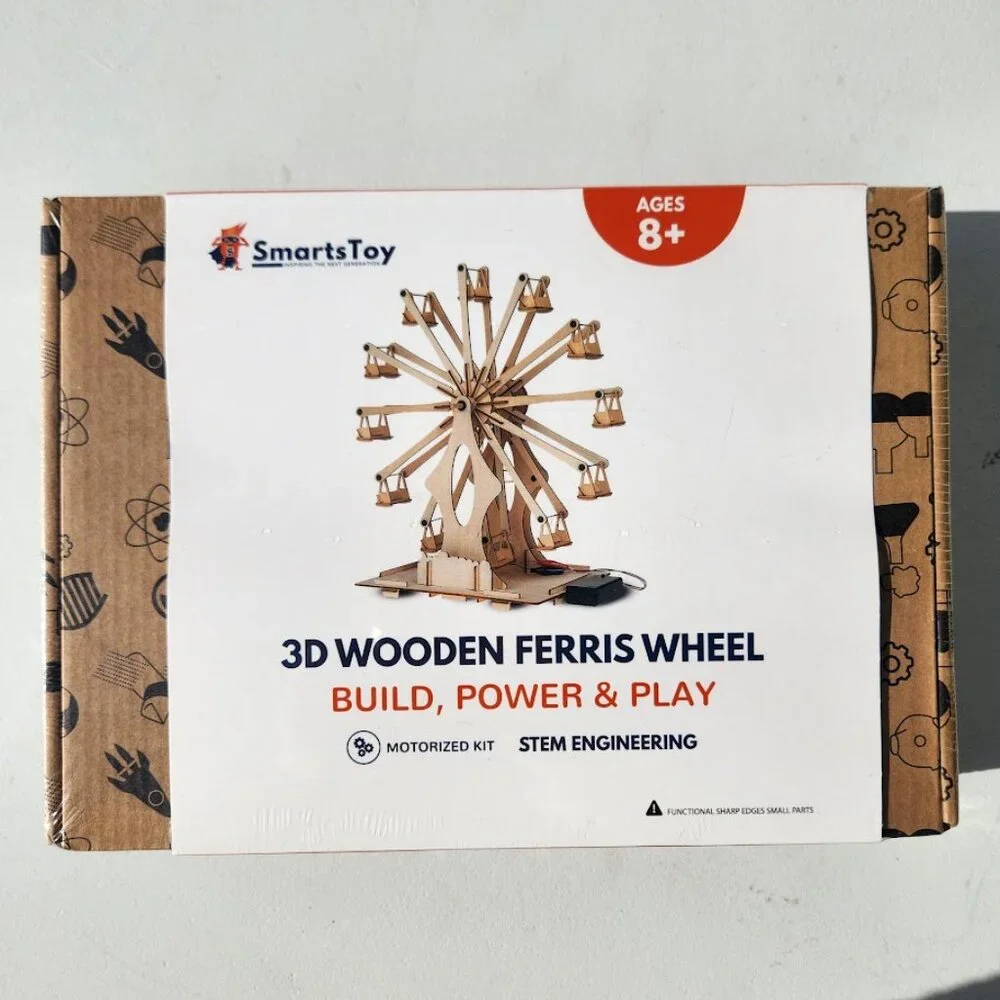 Wooden Ferris Wheel DIY 3D Puzzle Craft Kit STEM PROJECT Construction Toy Set BR